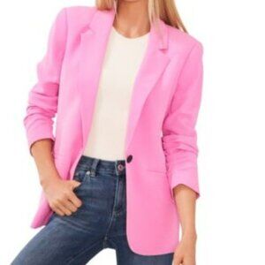 CeCe Ruched Sleeve Blazer Size S